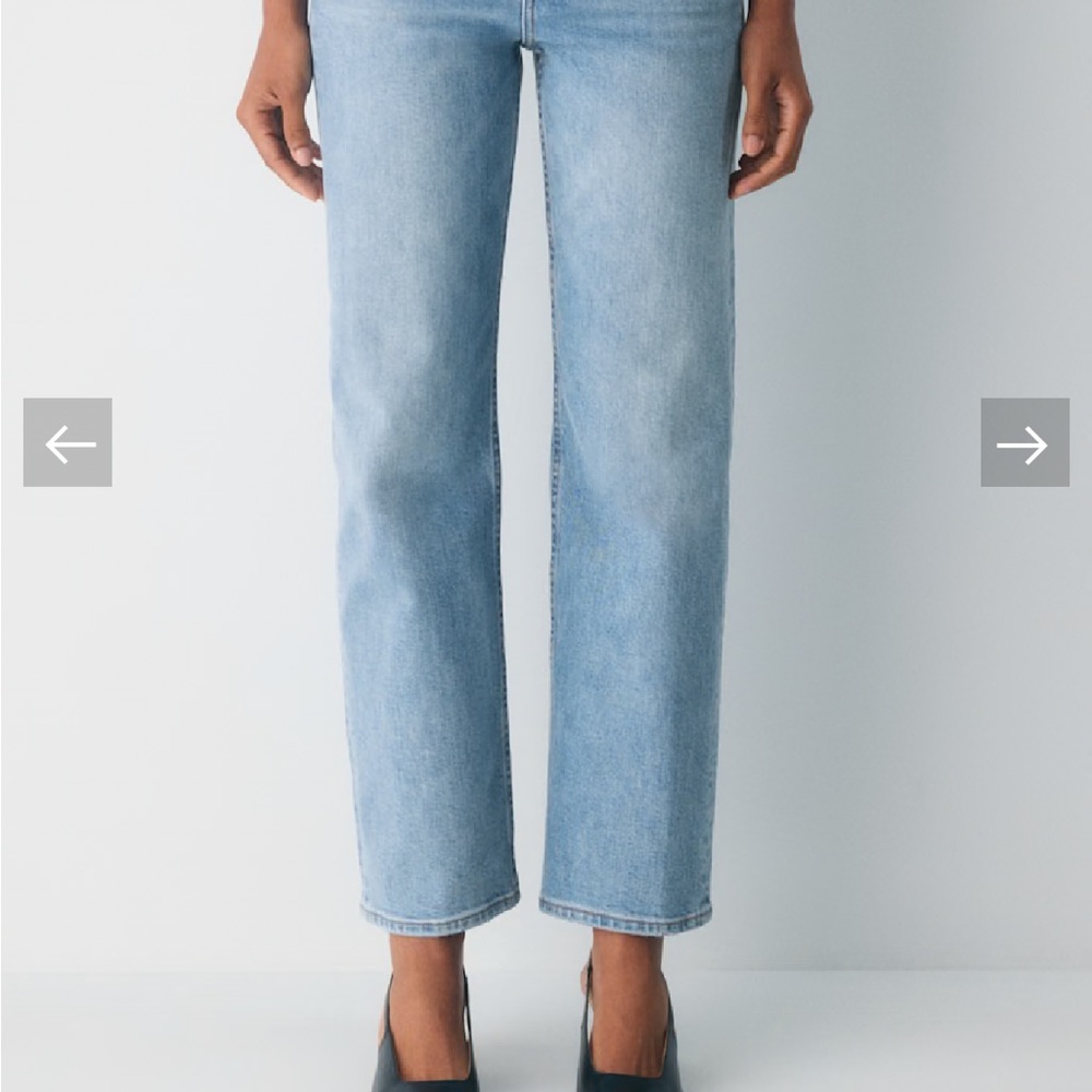 Denim Forum Light Blue Straight Leg Jeans